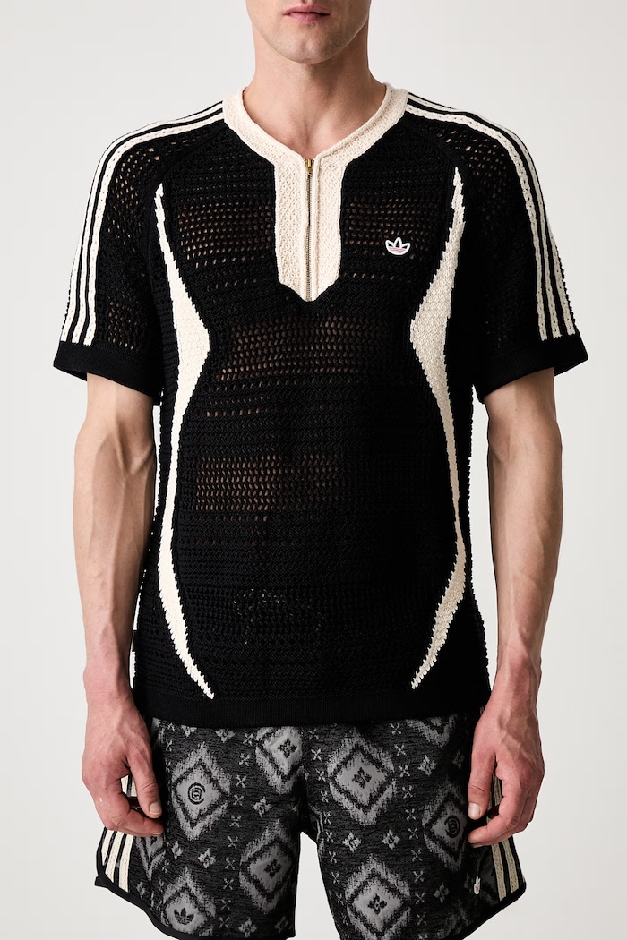 adidas Originals CLOT x adidas by Edison Chen T-shirt swetrowy z bawełną męski czarny KE7074