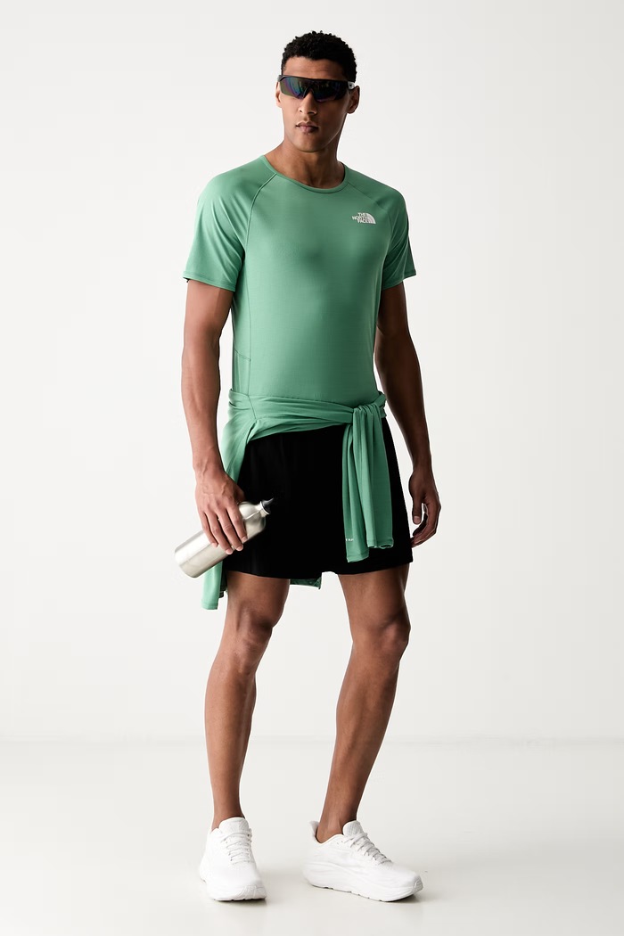 The North Face T-shirt treningowy męski Sunriser NF0A8BBPG571 zielony SS26