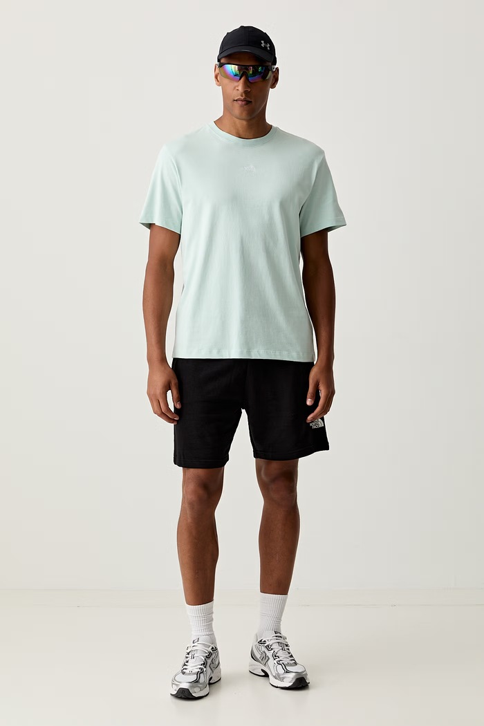 The North Face T-shirt basic męski bawełniany Essential Center Logo NF0A8GQEG701 turkusowy SS26