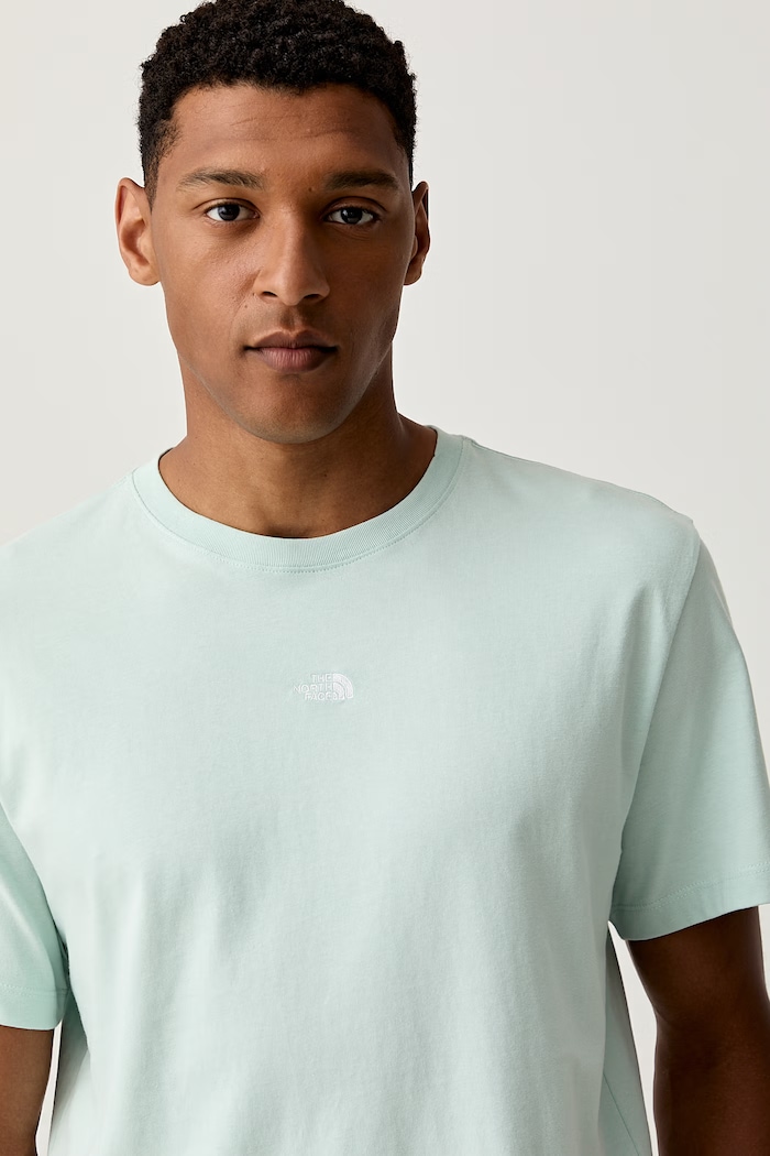 The North Face T-shirt basic męski bawełniany Essential Center Logo turkusowy NF0A8GQEG701