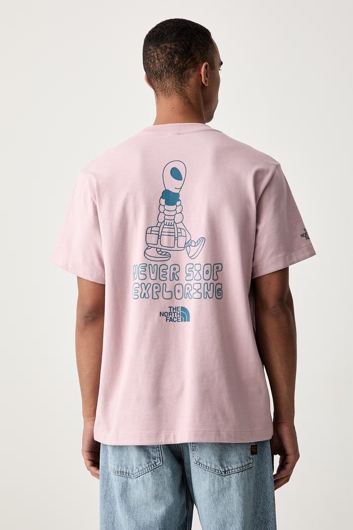 The North Face T-shirt oversize męski bawełniany ALIEN różowy NF0A8G9G0SO1