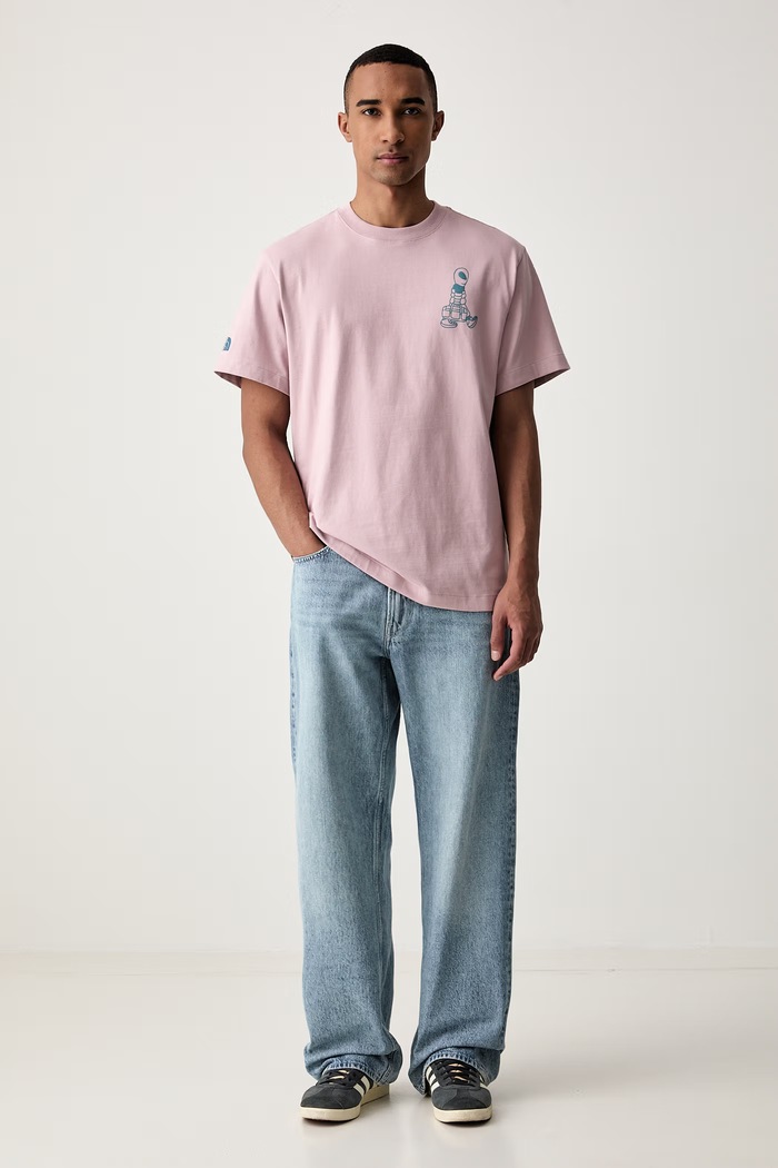 The North Face T-shirt oversize męski bawełniany ALIEN NF0A8G9G0SO1 różowy SS26