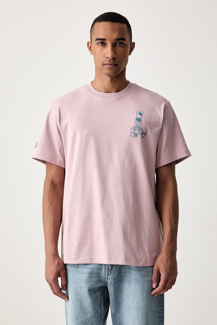 Odzież The North Face T-shirt oversize męski bawełniany ALIEN NF0A8G9G0SO1 różowy