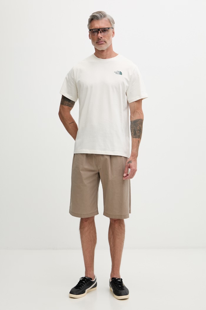 The North Face t-shirt ανδρικό βαμβακερό RETRO EARTH NF0A8G9PQLI1 μπεζ SS26