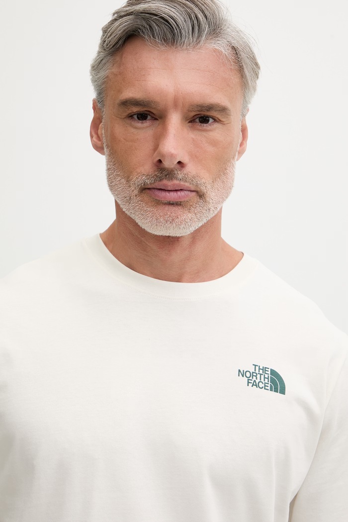 The North Face t-shirt ανδρικό βαμβακερό RETRO EARTH μπεζ NF0A8G9PQLI1