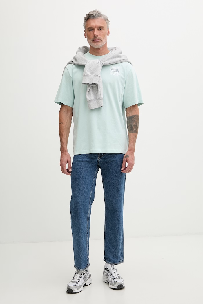 The North Face тениска мъжка от памук SUN OVERSIZE NF0A8GA0G701 зелен SS26