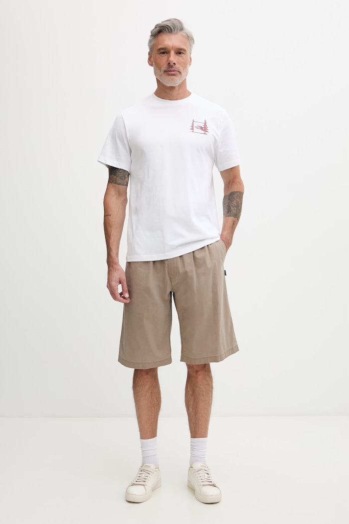 The North Face t-shirt ανδρικό βαμβακερό CAMPING RELAXED NF0A8GQMFN41 λευκό SS26