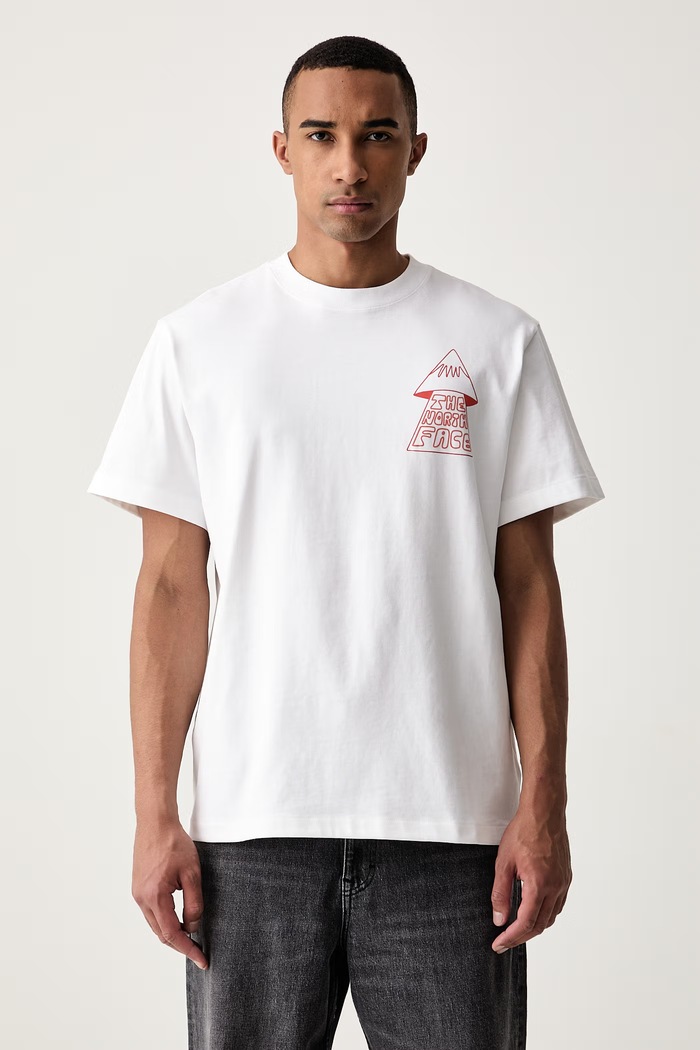 The North Face T-shirt męski bawełniany MOUNTAIN PLAY RELAXED biały NF0A8GQXFN41