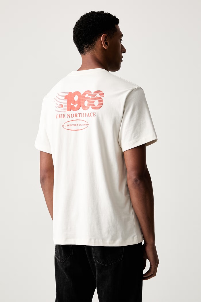 The North Face T-shirt męski bawełniany TRACK RELAXED beżowy NF0A8H3CQLI1