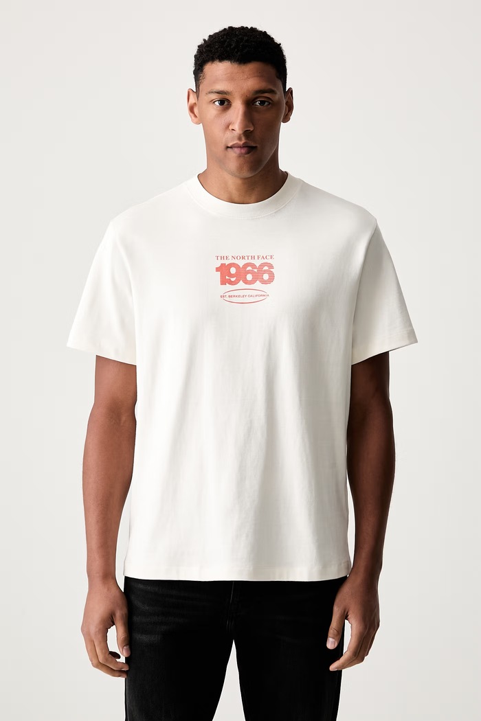 Odzież The North Face T-shirt męski bawełniany TRACK RELAXED NF0A8H3CQLI1 beżowy