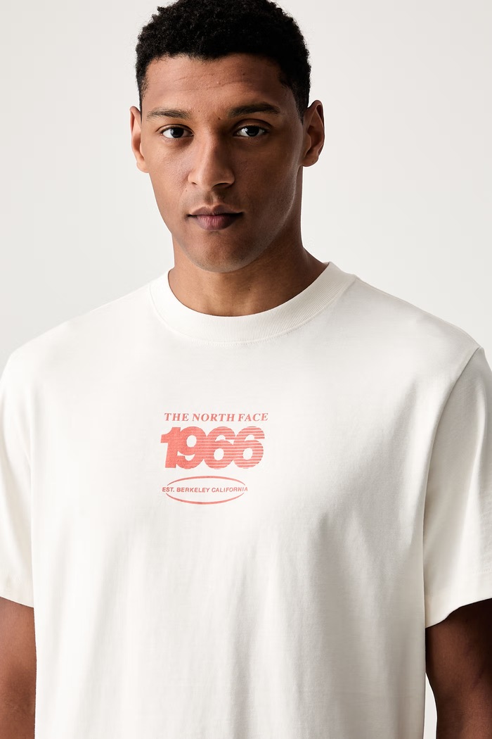 The North Face T-shirt męski bawełniany TRACK RELAXED beżowy NF0A8H3CQLI1