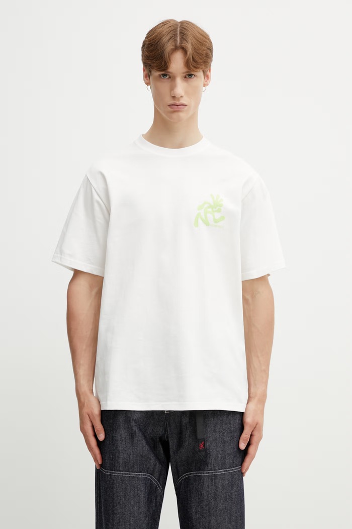 Îmbrăcăminte Gramicci RUNNING MAN TEE tricou basic din bumbac pentru bărbați G6SU.T107. bej