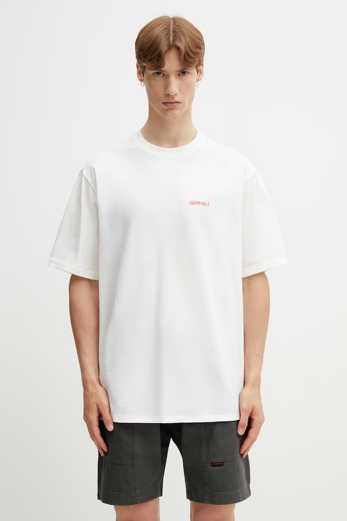 Gramicci ICE SCULPTURE TEE tricou bumbac pentru bărbați alb G6SU.T118.
