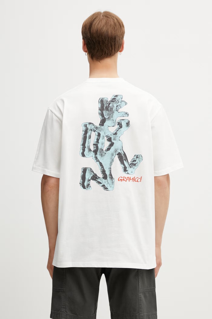 Îmbrăcăminte Gramicci ICE SCULPTURE TEE tricou bumbac pentru bărbați G6SU.T118. alb