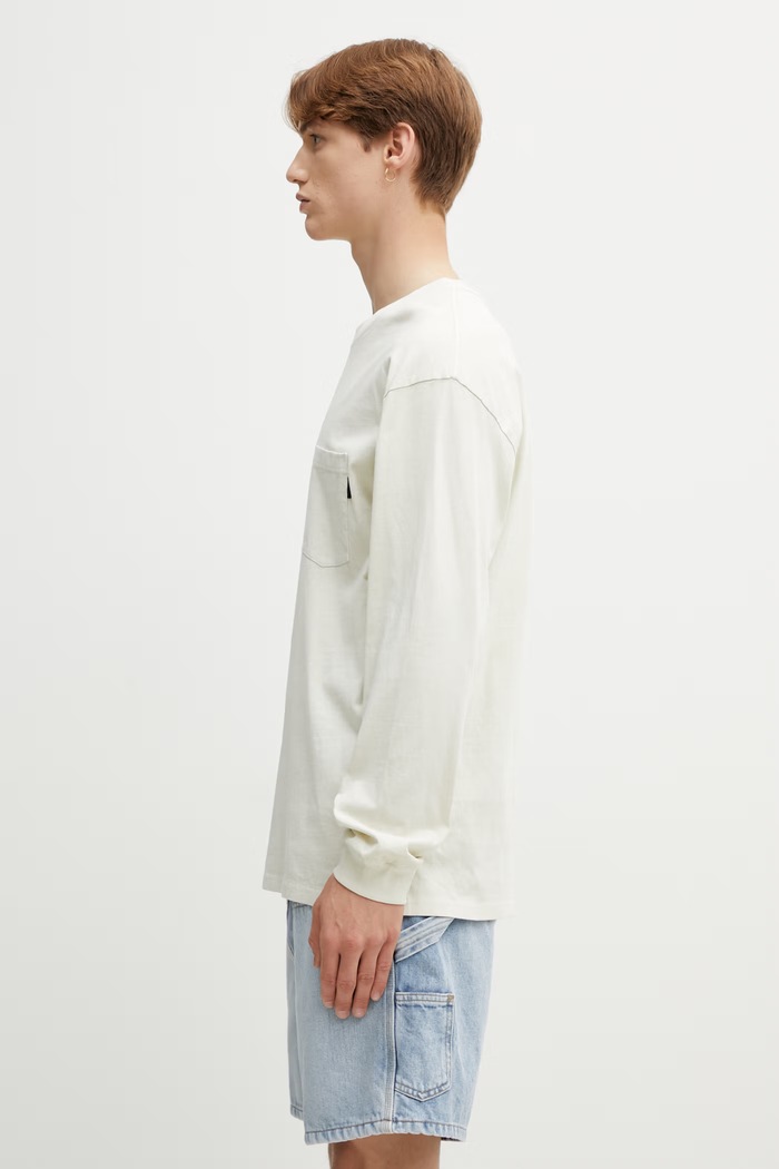 Gramicci L/S POCKET TEE PIGMENT DYED tričko s dlouhým rukávem bavlněné pánské G4FU.T093. béžová SS26