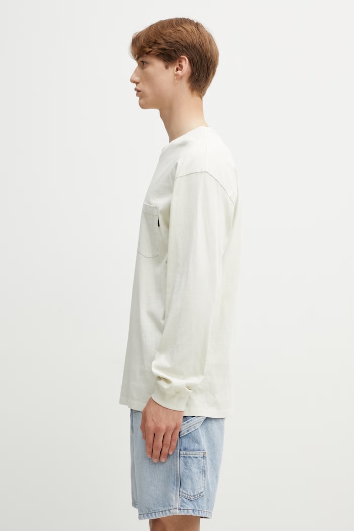 Gramicci L/S POCKET TEE PIGMENT DYED tričko s dlouhým rukávem bavlněné pánské G4FU.T093. béžová SS26