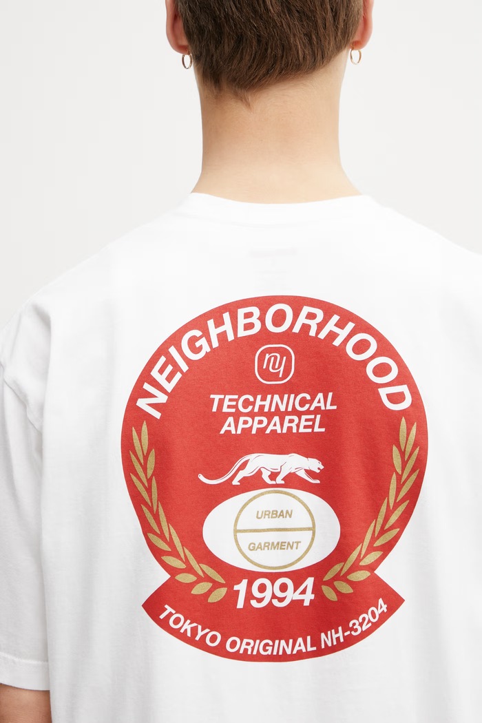 Neighborhood T-shirt bawełniany męski 261PCNH.ST06 biały