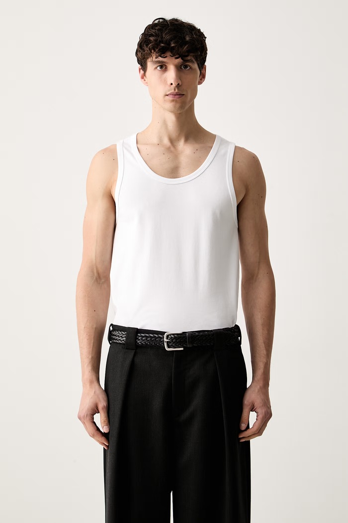 MM6 Maison Margiela top męski biały MJD350020