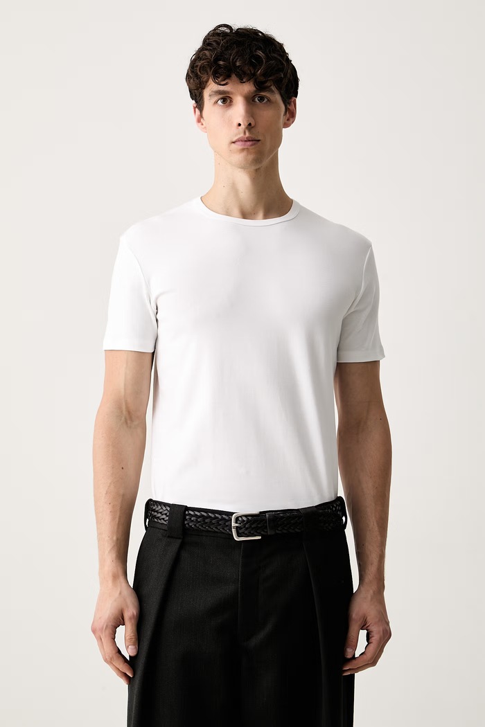 MM6 Maison Margiela T-shirt męski z bawełną biały MJM200020