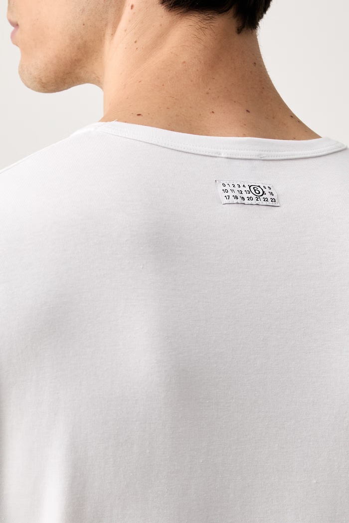 MM6 Maison Margiela T-shirt męski z bawełną MJM200020 biały