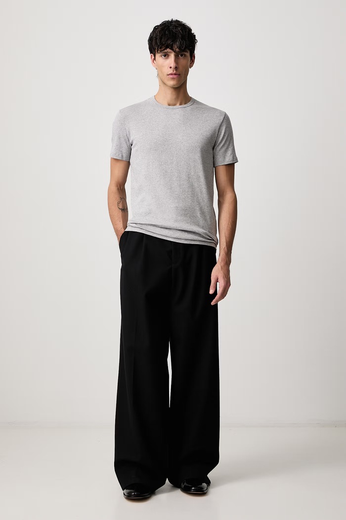 MM6 Maison Margiela T-shirt męski z bawełną MJM200020 szary SS26