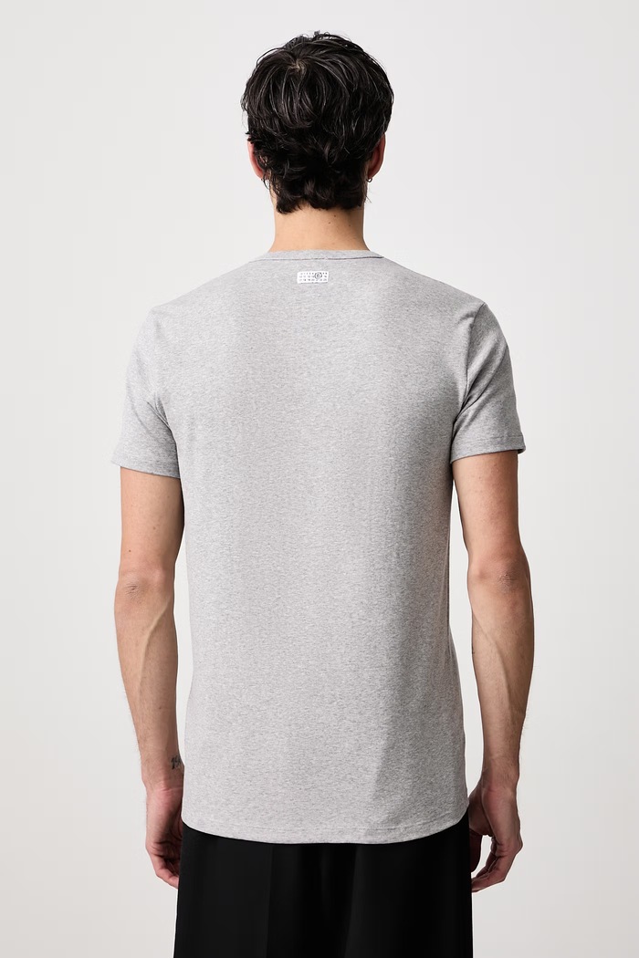 Odzież MM6 Maison Margiela T-shirt męski z bawełną MJM200020 szary
