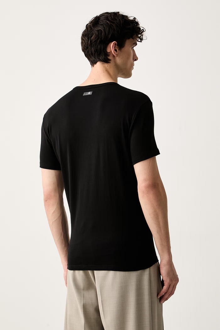 Odzież MM6 Maison Margiela T-shirt męski z bawełną MJM200020 czarny