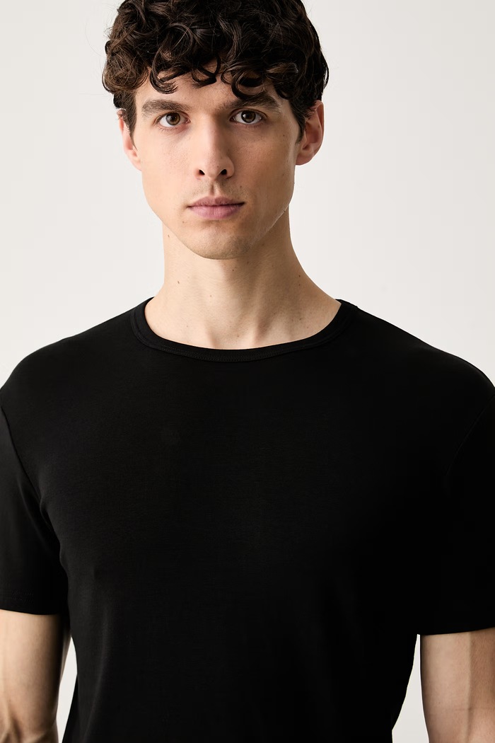 MM6 Maison Margiela T-shirt męski z bawełną czarny MJM200020