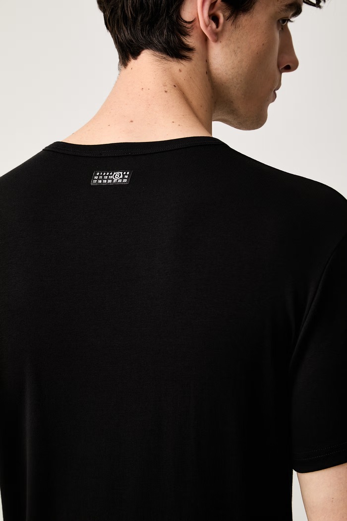 MM6 Maison Margiela T-shirt męski z bawełną MJM200020 czarny