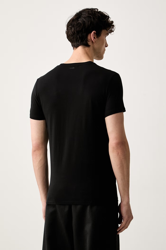 Odzież MM6 Maison Margiela T-shirt męski bawełniany z elastanem MJM4A0030 czarny