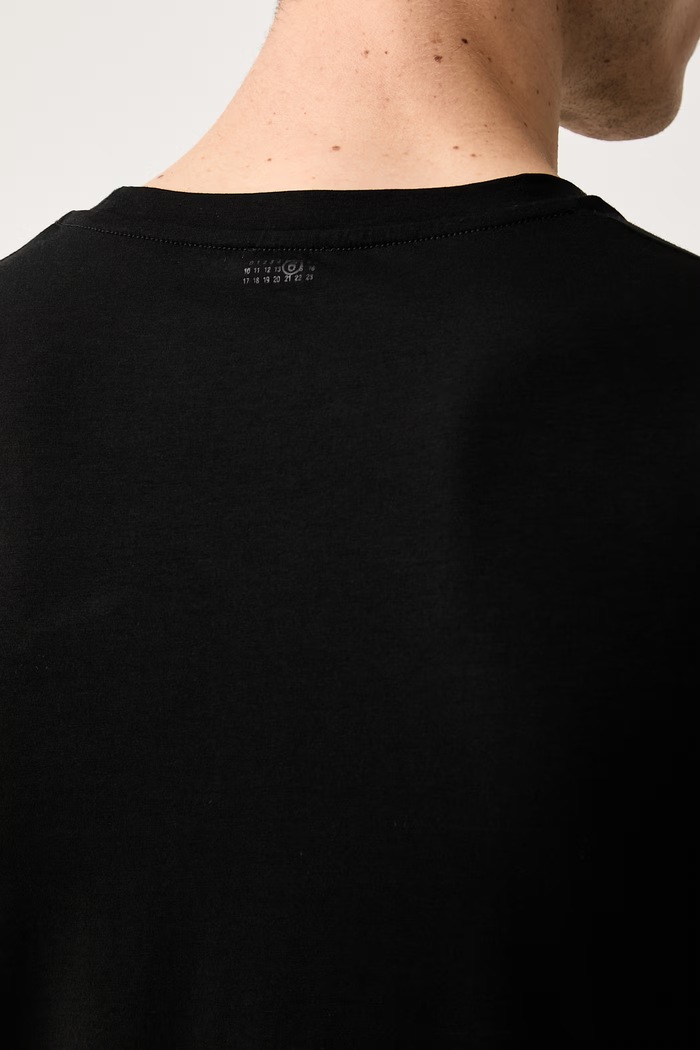 MM6 Maison Margiela T-shirt męski bawełniany z elastanem MJM4A0030 czarny