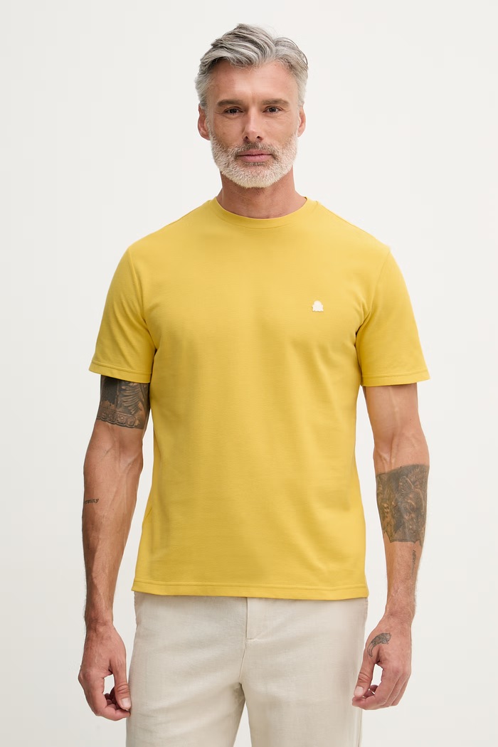 United Colors of Benetton tričko pánske bavlnené žltá 3YESU1AF7