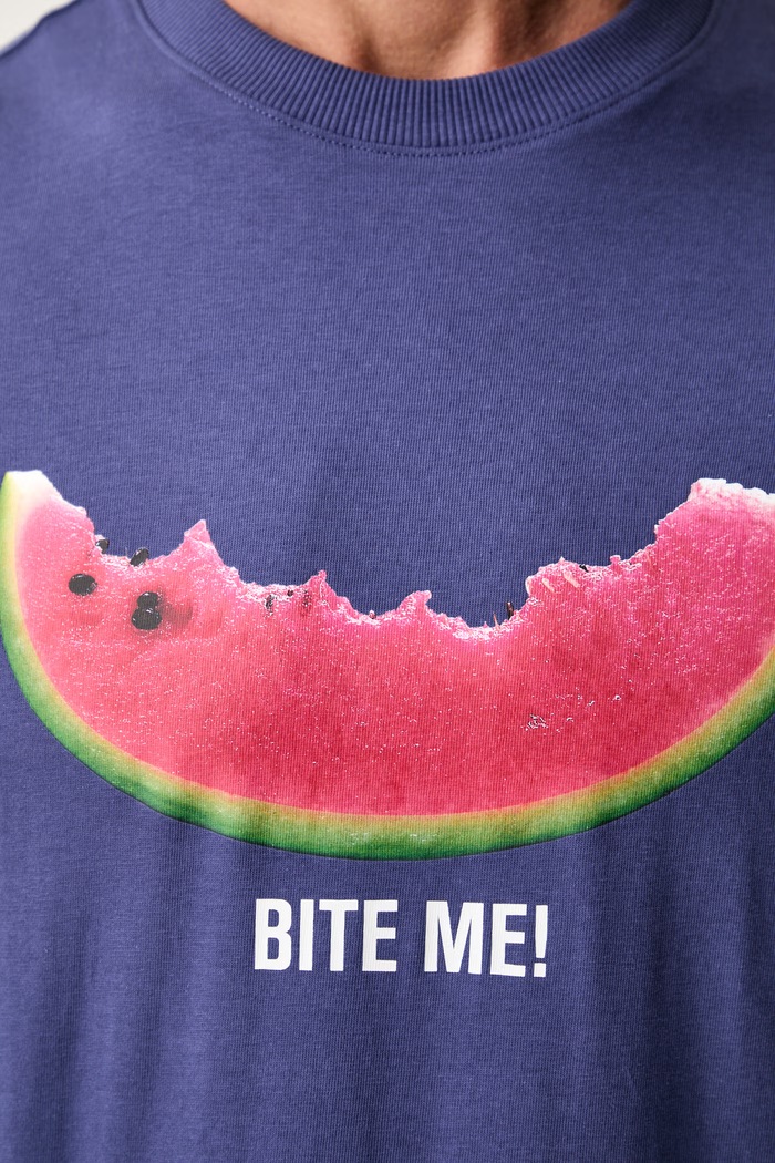 United Colors of Benetton T-shirt męski bawełniany 3MI5U10C8 niebieski