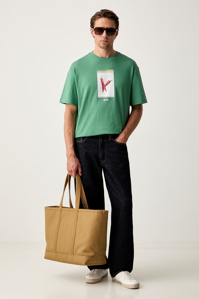 United Colors of Benetton t-shirt da uomo in cotone 3MI5U10C8 verde SS26
