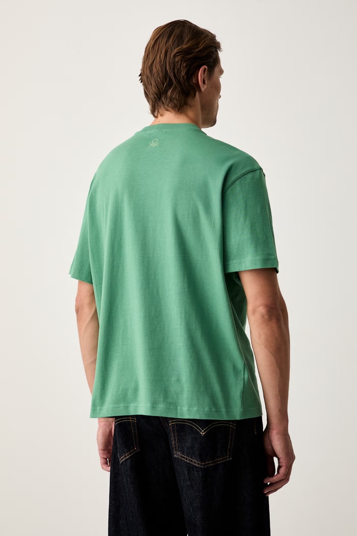 Abbigliamento United Colors of Benetton t-shirt da uomo in cotone 3MI5U10C8 verde