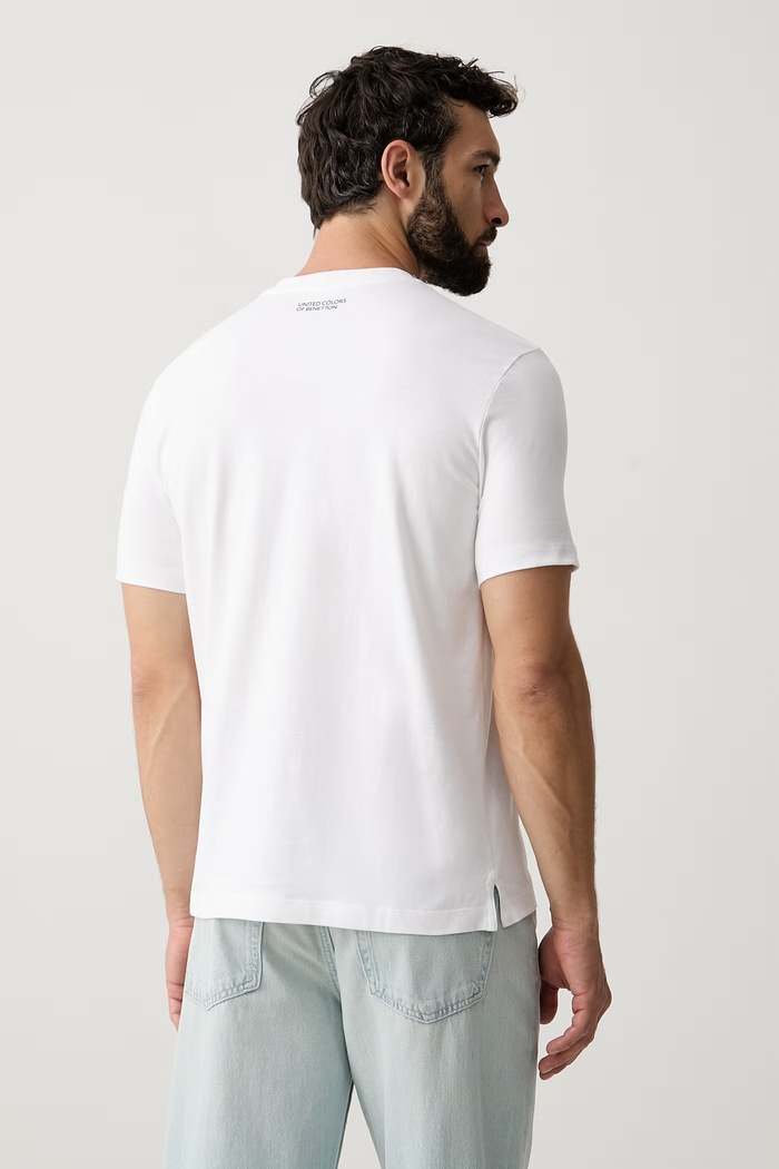 Oblečenie United Colors of Benetton tričko pánske bavlnené 38ZZU10CA biela