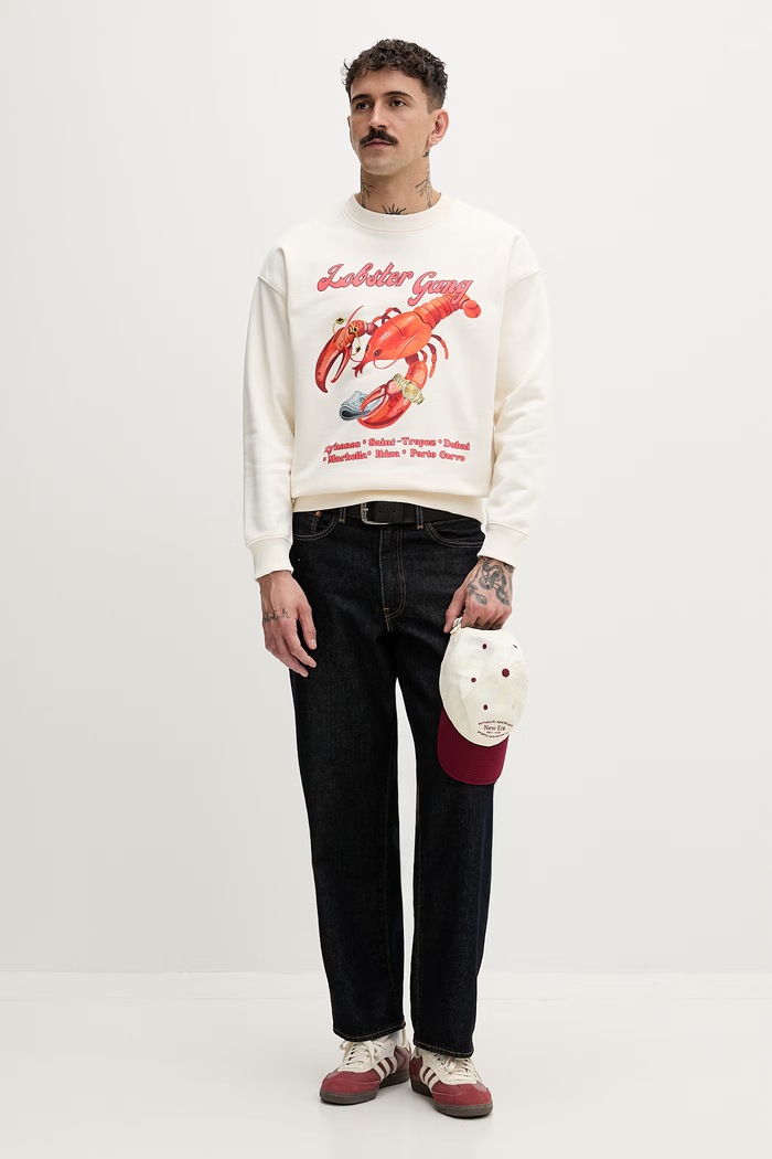 Baron Filou bluza męska bawełniana LOBSTER GANG 000015004 beżowy SS26