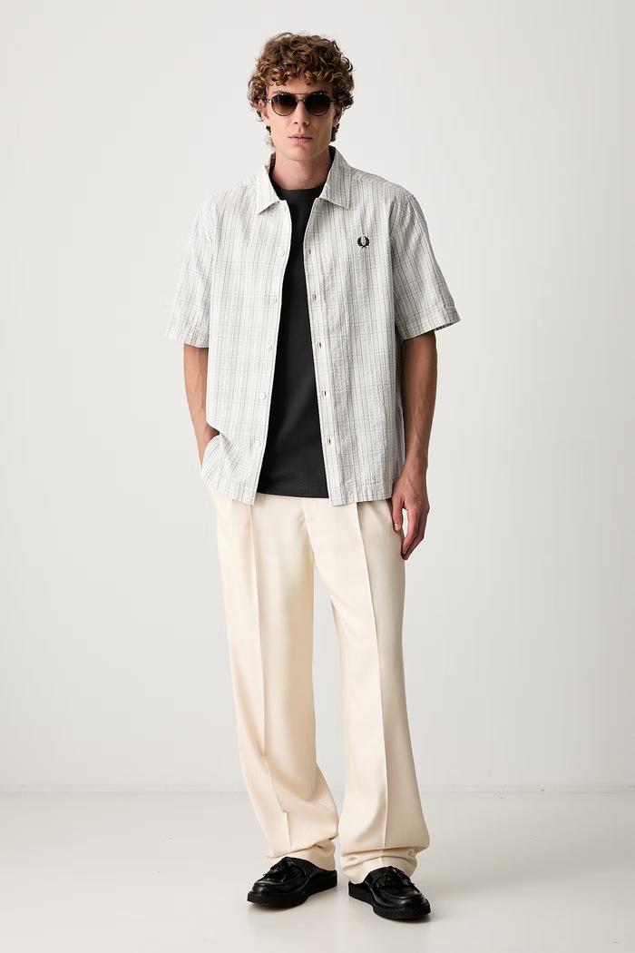 Fred Perry T-shirt męski bawełniany M2474 szary SS26