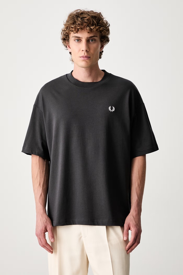 Odzież Fred Perry T-shirt męski bawełniany M2474 szary