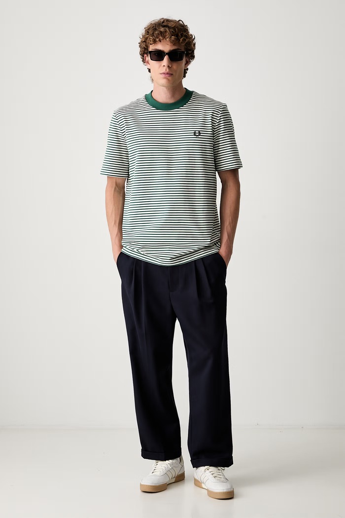 Fred Perry T-shirt męski bawełniany M6581.Z18 zielony SS26