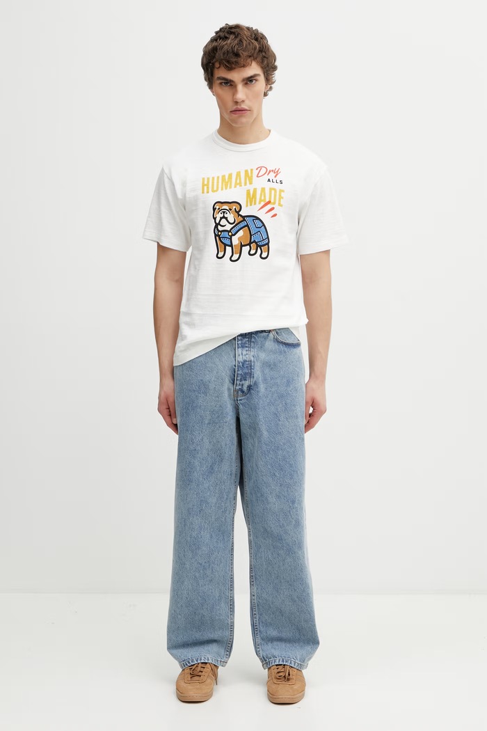 Human Made T-shirt βαμβακερό ανδρικό HM31TE015 λευκό