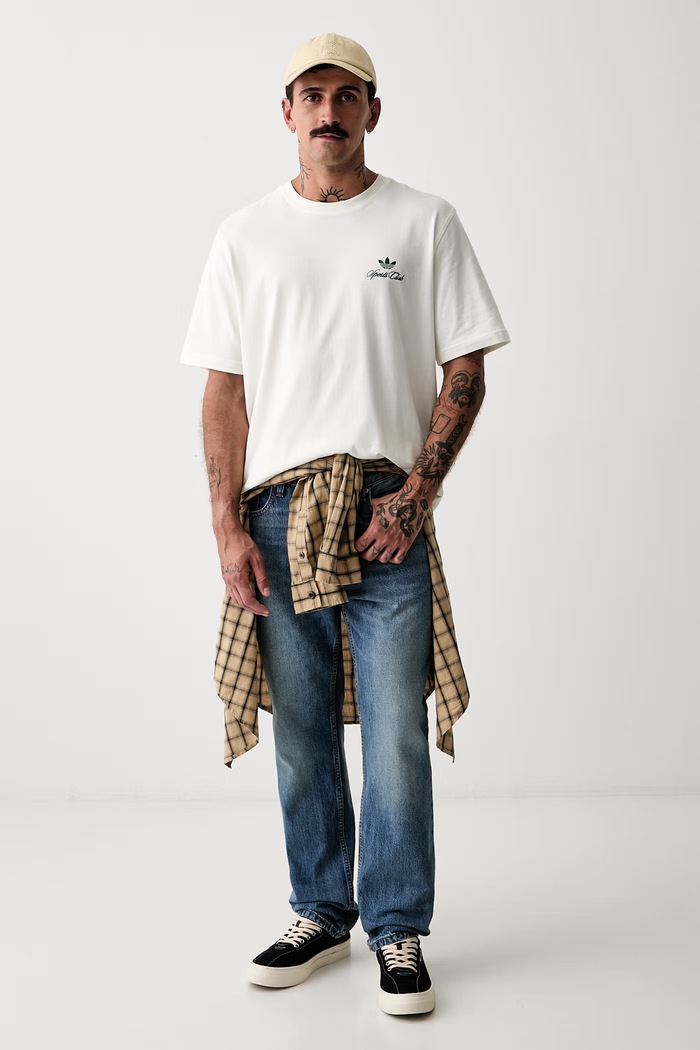 adidas Originals T-shirt męski bawełniany LF8970 beżowy SS26