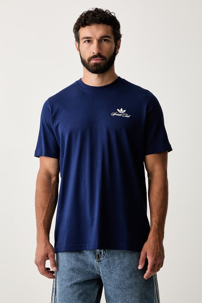 Odzież adidas Originals T-shirt męski bawełniany LF8971 granatowy