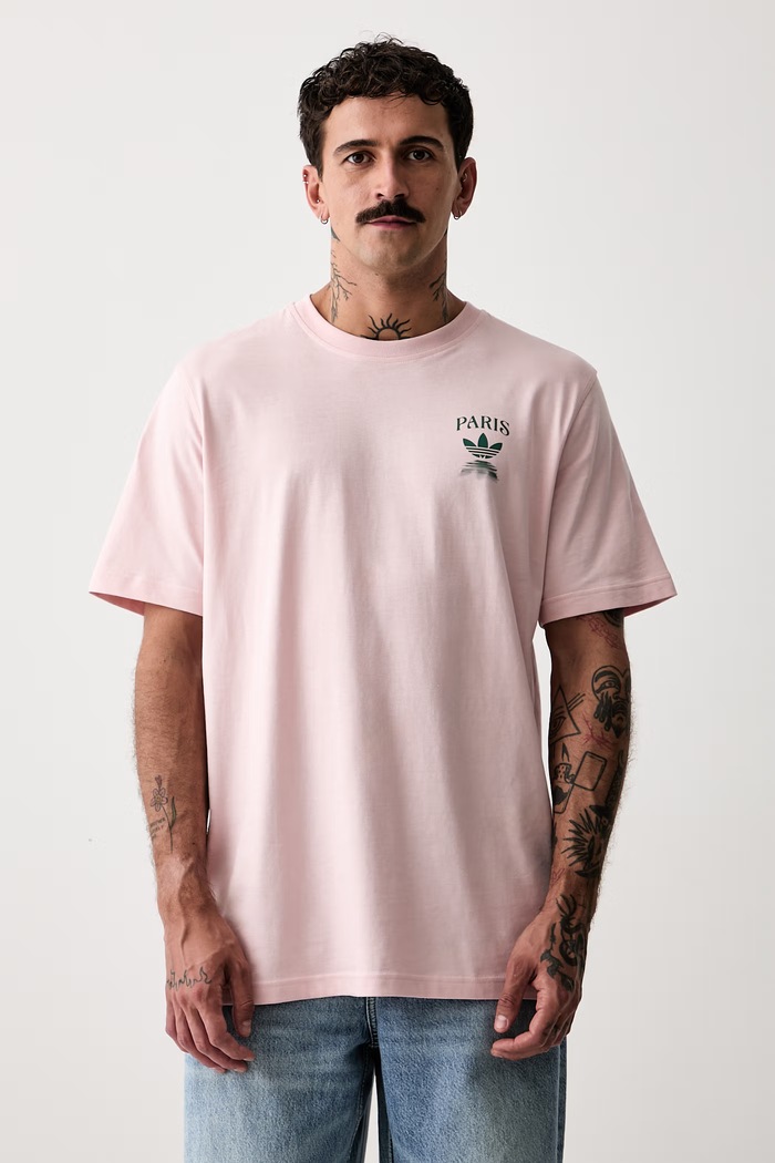 Odzież adidas Originals T-shirt męski bawełniany LF8978 różowy