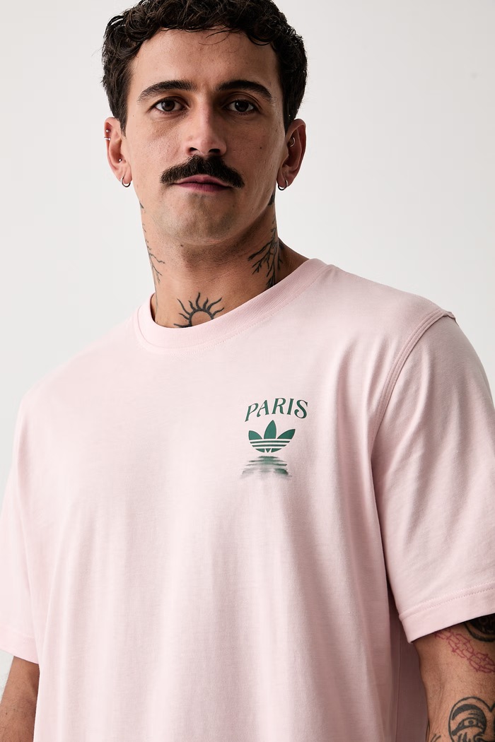 adidas Originals T-shirt męski bawełniany różowy LF8978