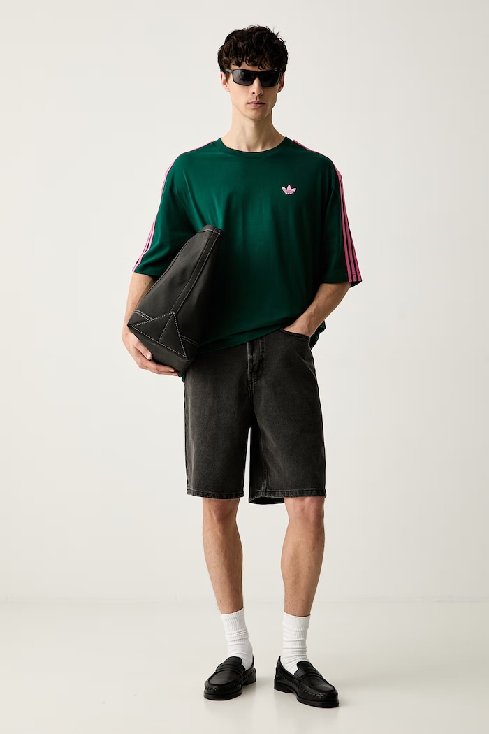 adidas Originals T-shirt męski bawełniany LF9070 zielony SS26