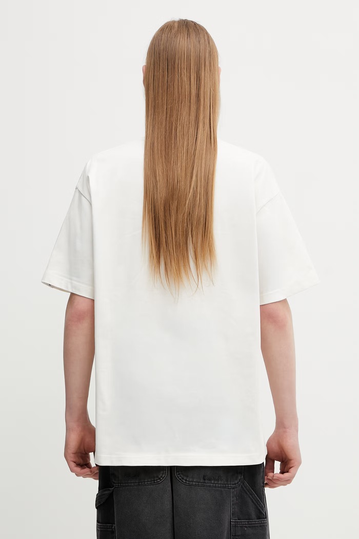 Odzież AAPE T-shirt bawełniany męski AAPTEM1847XXQ beżowy