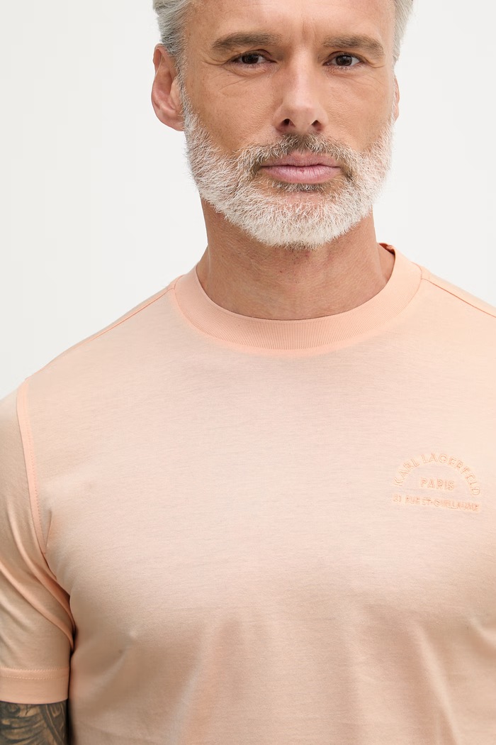Karl Lagerfeld tričko pánske bavlnené oranžová 562200.755401