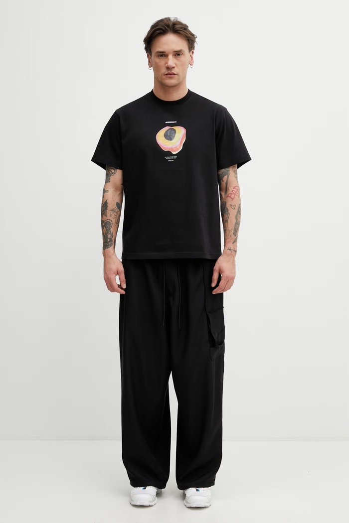 Ader Error T-shirt z bawełną męski BN01FWTS0111BK czarny