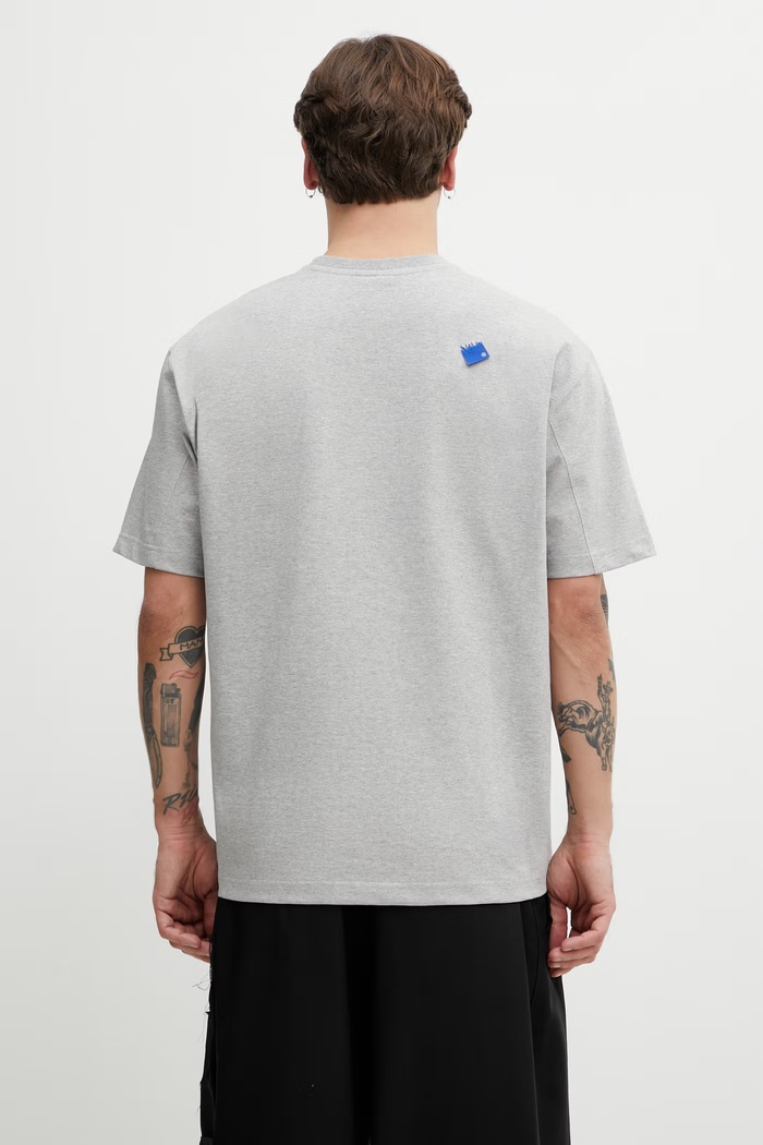 Odzież Ader Error T-shirt z bawełną męski BO42FYTS0101GR szary